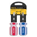 DUO DESARMADORES 1/4X1 1/2" MANGO PVC PRETUL 21379