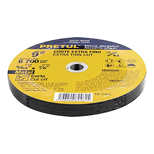 DISCO DE CORTE EXTRAFINO METAL 9"X2MM PRETUL 22347