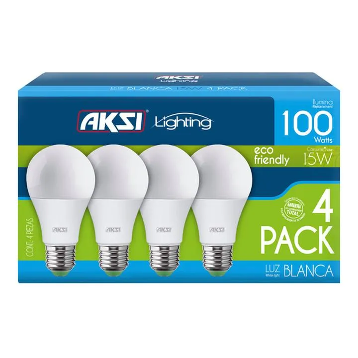 Foco LED 4PACK 15W ECO luz blanca, caja color 129043