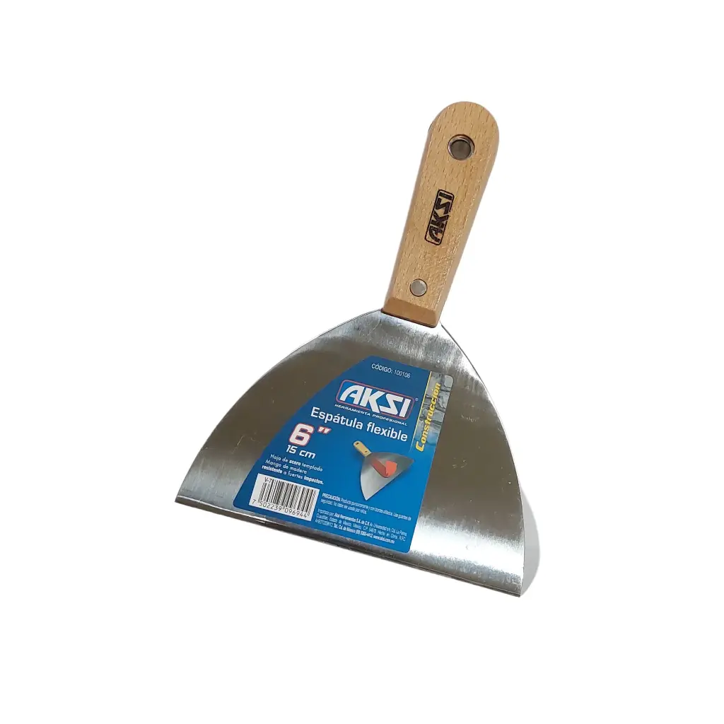 ESPATULA FLEXIBLE MGO MADERA 6" AKSI 100106