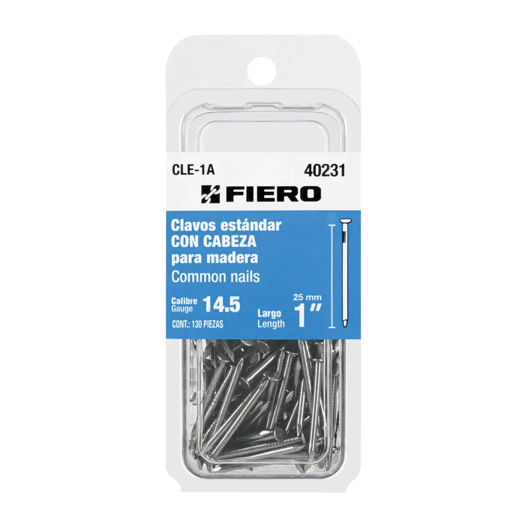 CLAVO PARA MADERA 1" BLISTER FIERO 40231
