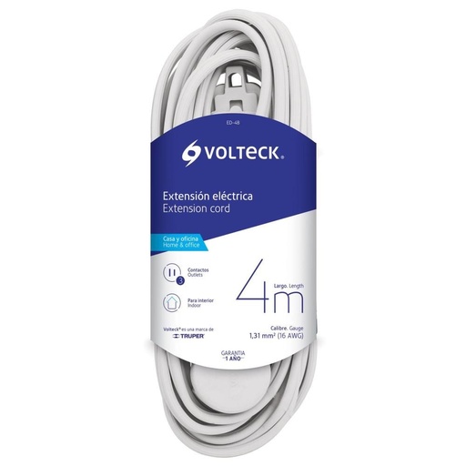 [48000] EXTENSION ELECTRICA DOM 2M CLAV PLANA VOLTECK 48000