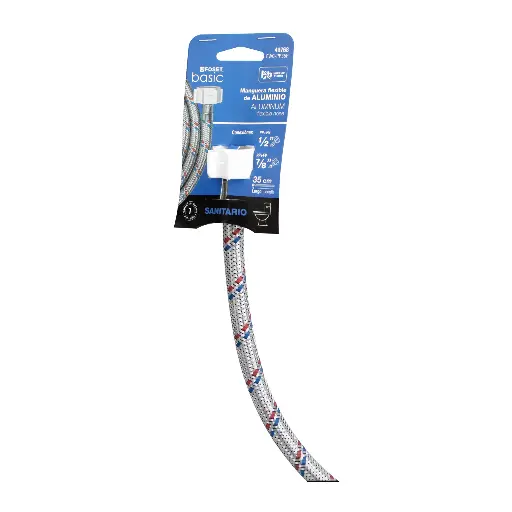 [49768] Manguera WC, aluminio, 1/2'x7/8', 35 cm, plást/plást, Basic 49768