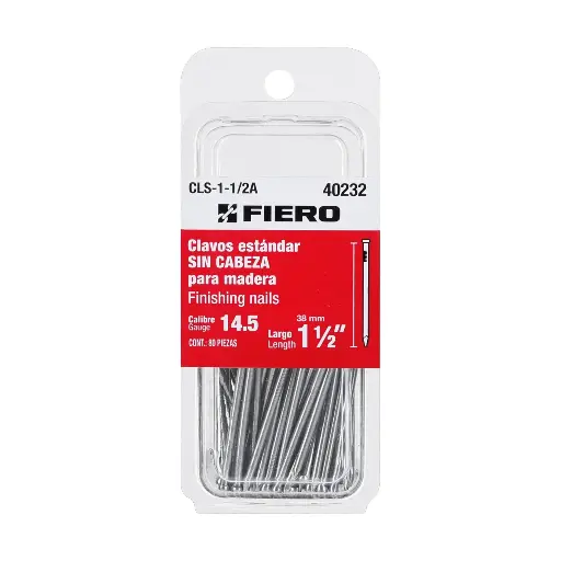 [40232] CLAVO PARA MADERA SIN CABEZA 1 1/2" BLISTER FIERO 40232