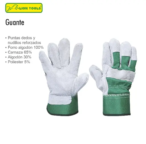[0843] GUANTE CARNAZA Y TELA GRANDE LION TOOLS 0843