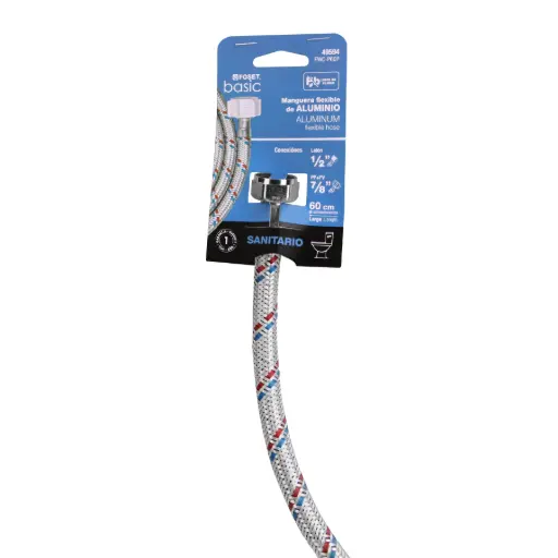 [49594] Manguera WC, aluminio, 1/2'x7/8', 60 cm, plást/metál, Basic 49594