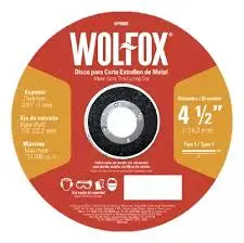 [WF0698] DISCO CORTE EXTRAFINO DE METAL4 1/2" 1MM WOLFOX WF0698