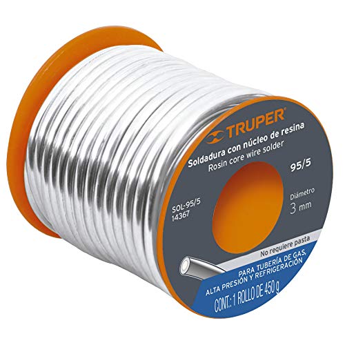 [14367] Soldadura con núcleo resina 95/5, tubería de gas, 450 g TRUPER 14367